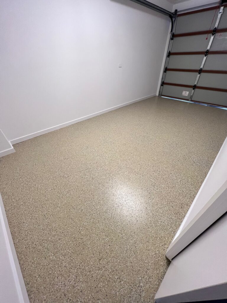 Epoxy Flaked Garage Floor After