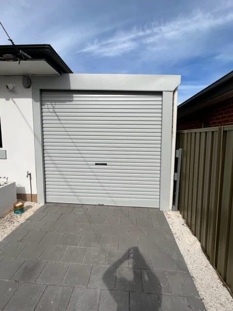 Roller door after paint